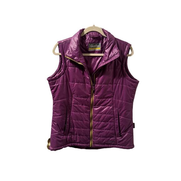 CABELA'S Purple Puffy Vest Full Zip Primaloft fall winter spring women’s Large - Picture 4 of 8